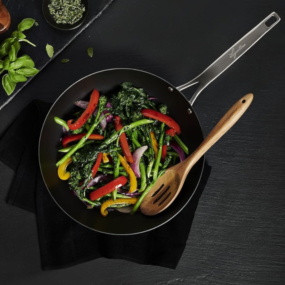 LAGOSTINA L700040730 Wok en acier au carbone bleu, 30 cm