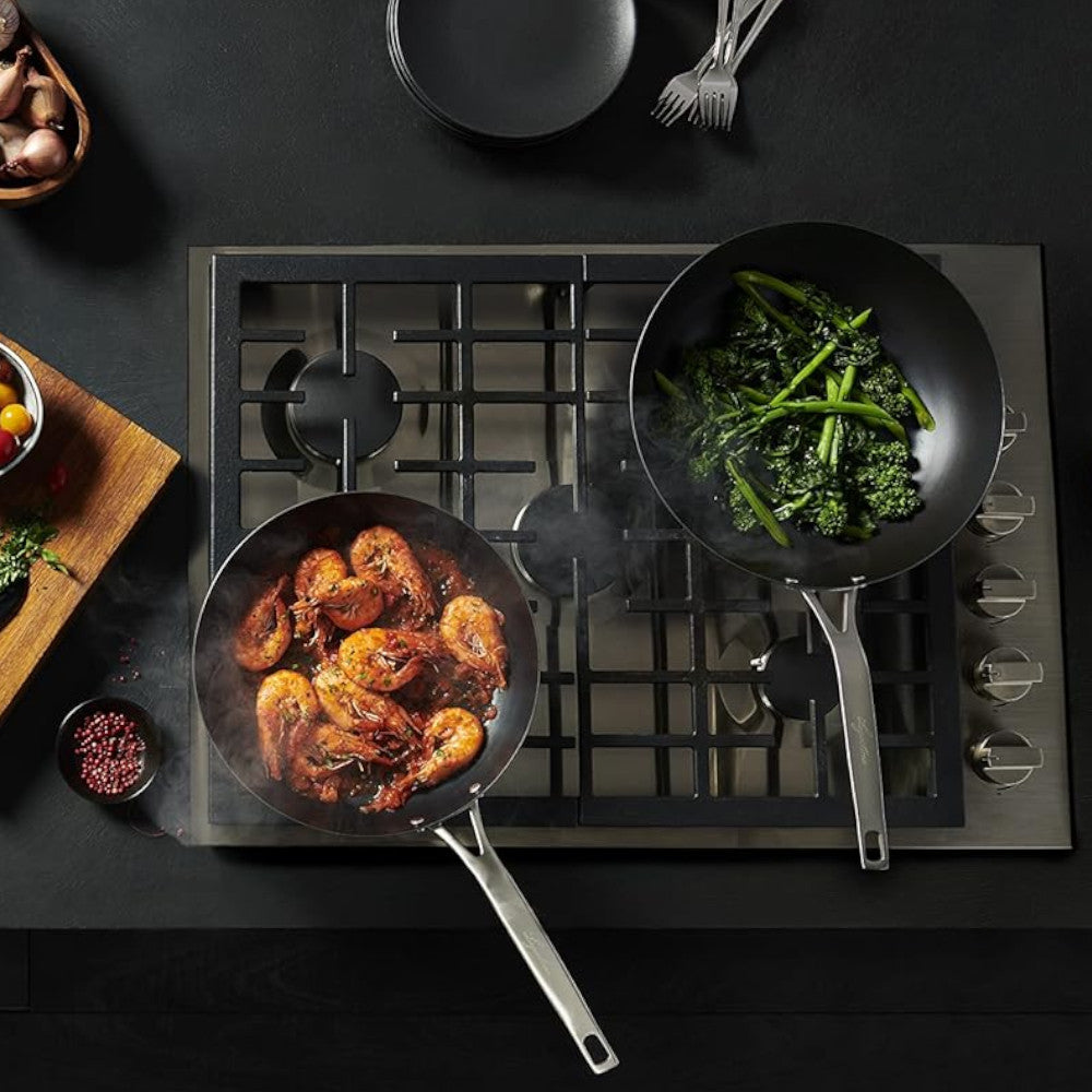 LAGOSTINA L700040730 Wok en acier au carbone bleu, 30 cm