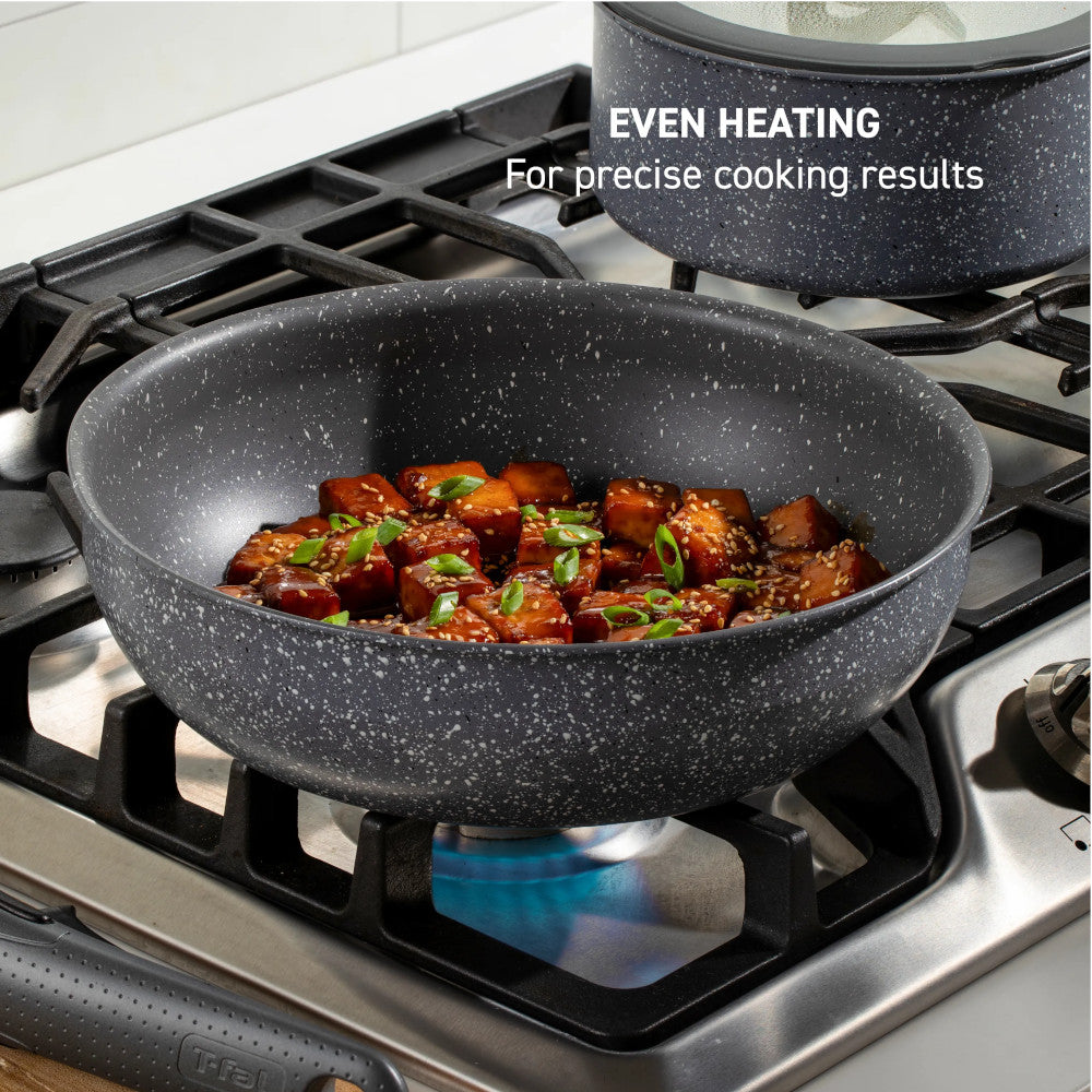 Batterie de cuisine antiadhésive T-FAL L824SB64 Ingenio Essential, 11 pièces - Granite