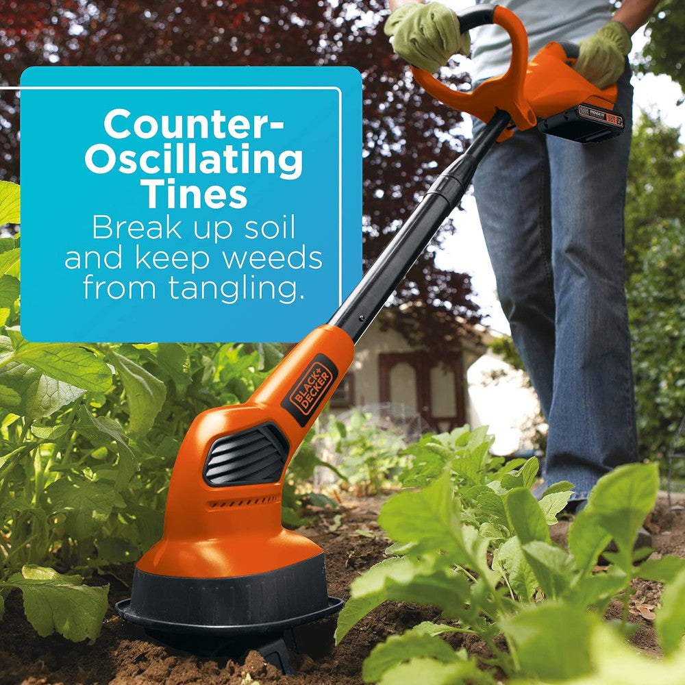 BLACK+DECKER LGC120 20-Volt Lithium-Ion Cordless Garden Cultivator/Tiller