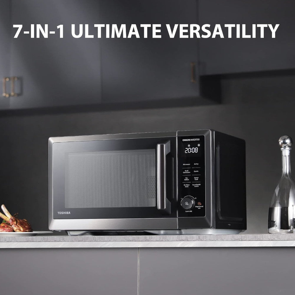 Four à micro-ondes de comptoir 7 en 1 TOSHIBA ML2-TC10SAIT(SS) avec friteuse à air - Qualité recertifiée avec la garantie Home Essentials
