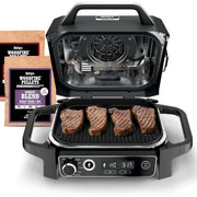 Barbecue à bois NINJA OG701, grill multifonction 7 en 1, fumoir inclus - Garantie Home Essentials, révisée en usine