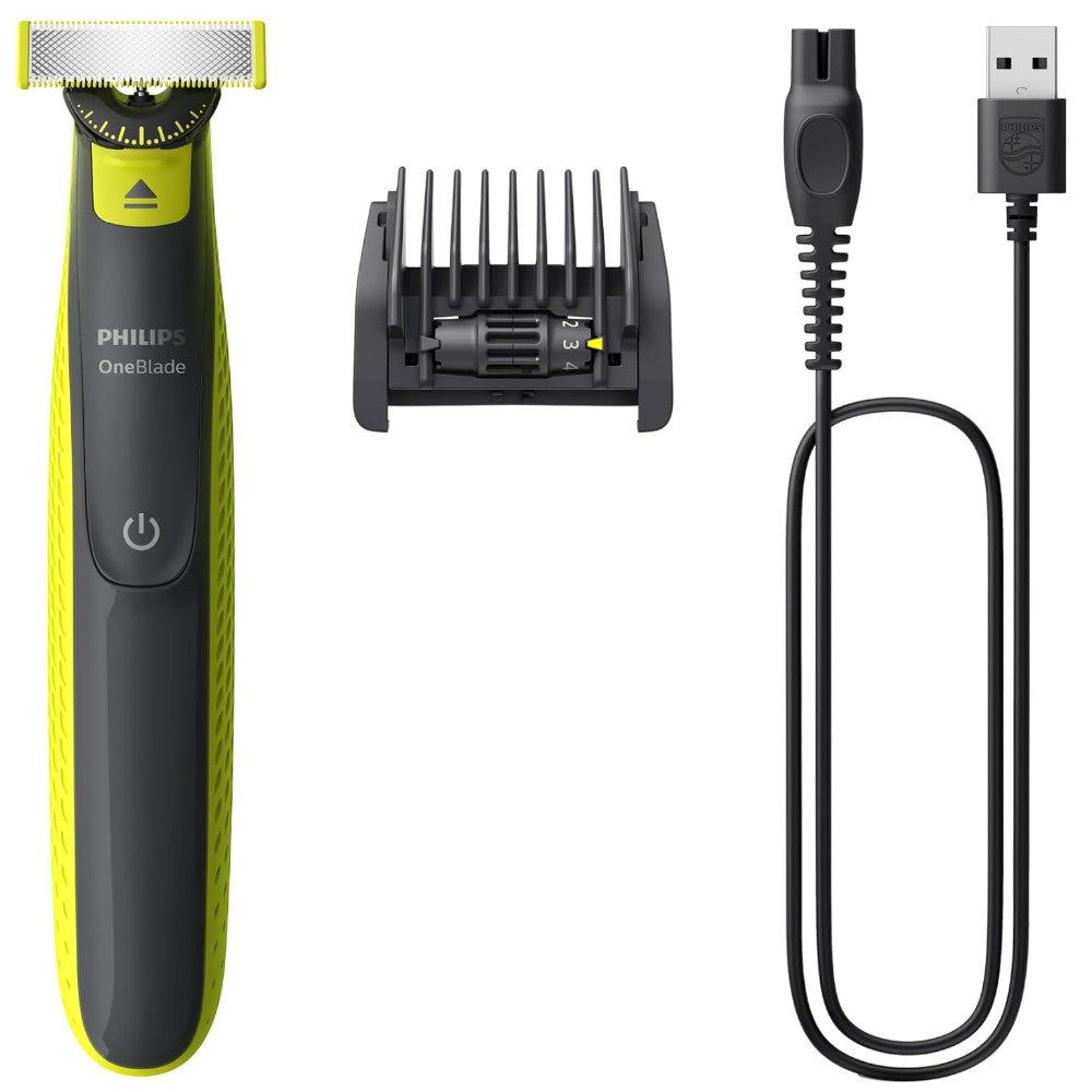 PHILIPS QP2724/21 OneBlade 360 ​​Visage, utilisation sur peau sèche ou humide, pour tailler, affûter et raser