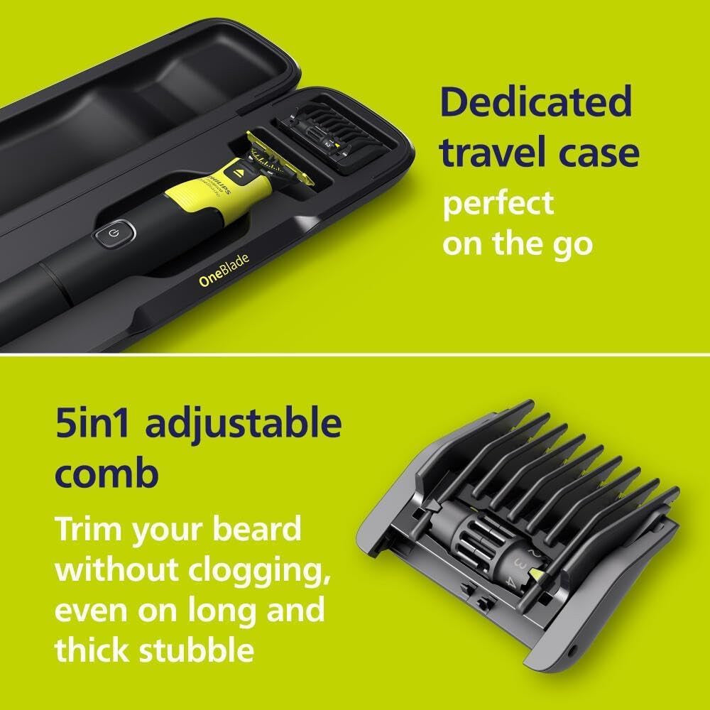 PHILIPS QP4631/65 OneBlade 360 ​​Nettoyant visage et corps, utilisable sur peau sèche ou humide, avec connectivité Bluetooth et étui de voyage