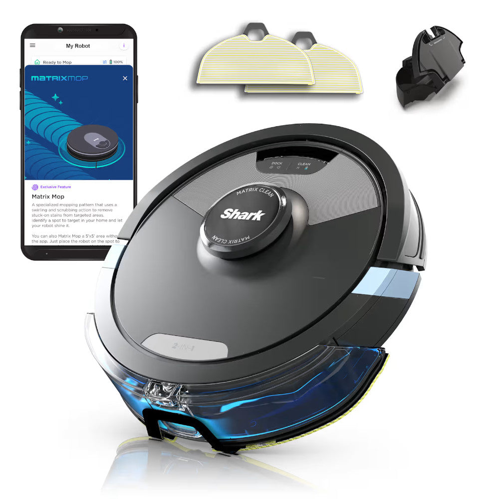 SHARK RV2002 AI Ultra Robot Vacuum and Mop - Factory serviced with Home Essentials warranty