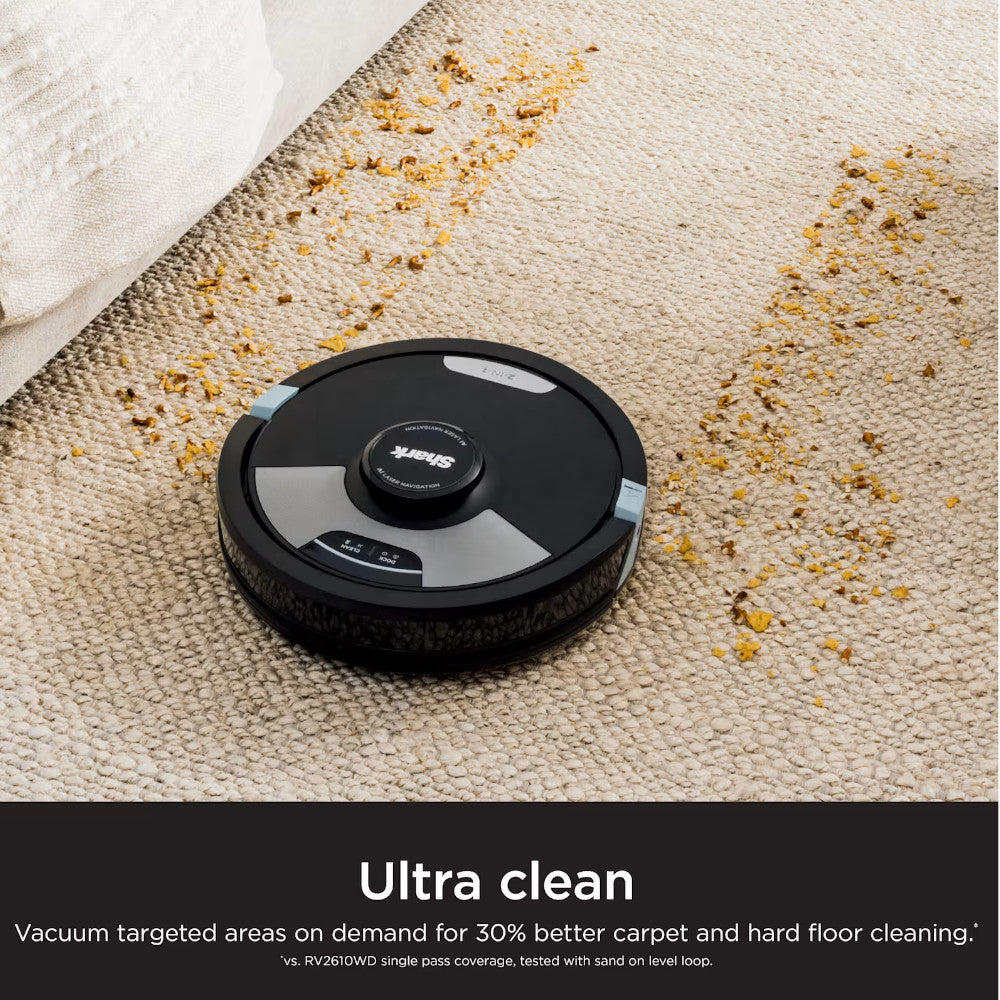 SHARK RV2002 AI Ultra Robot Vacuum and Mop - Factory serviced with Home Essentials warranty