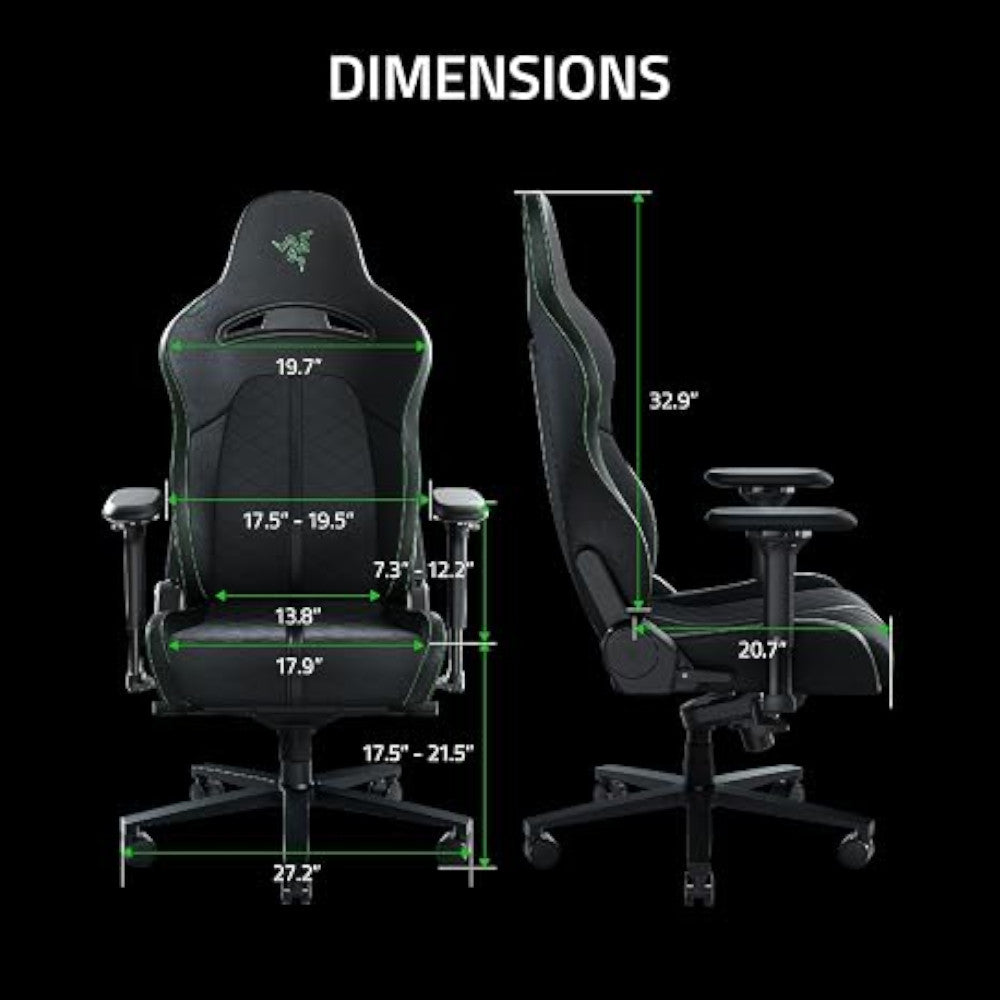 RAZER OFFICAL OUTLET - RZ38-03880700 Enki X Gaming Chair Black/Green - Razer Renewed