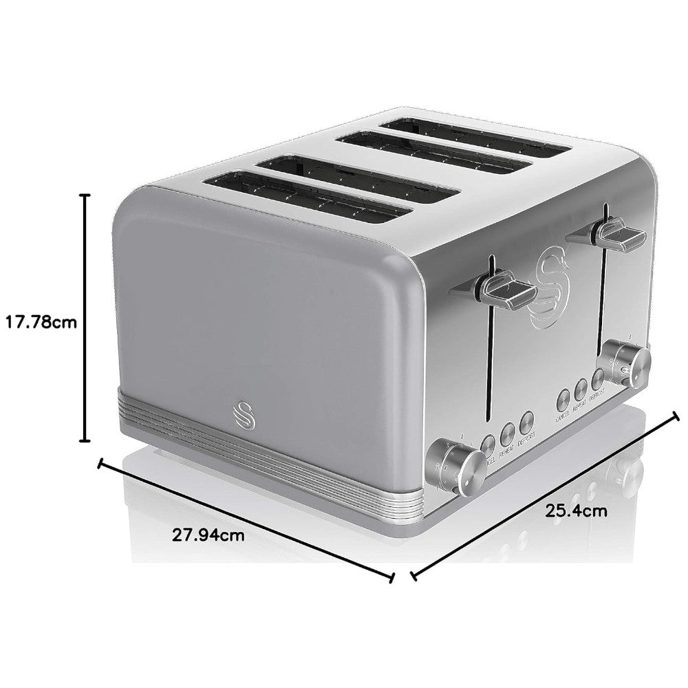 Grille-pain rétro 4 tranches SWAN ST19020GRN