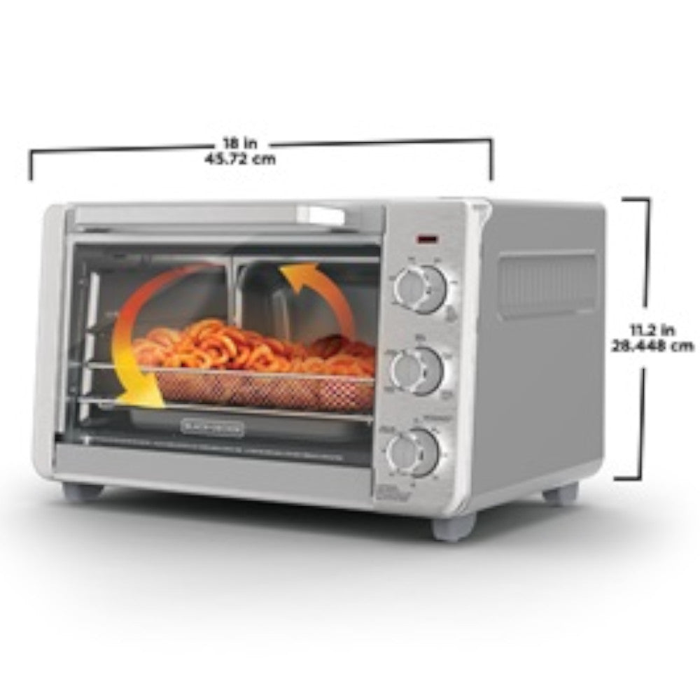 Four grille-pain à 6 tranches BLACK+DECKER Crisp 'N Bake™ Air Fry - Certifié en usine avec garantie complète - TO3405SSC