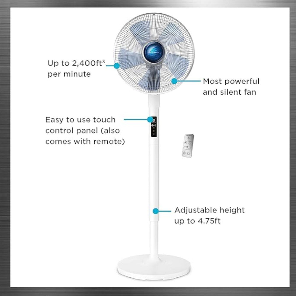 ROWENTA VU5870 Turbo Silence Extreme Stand Fan with Automatic Oscillation