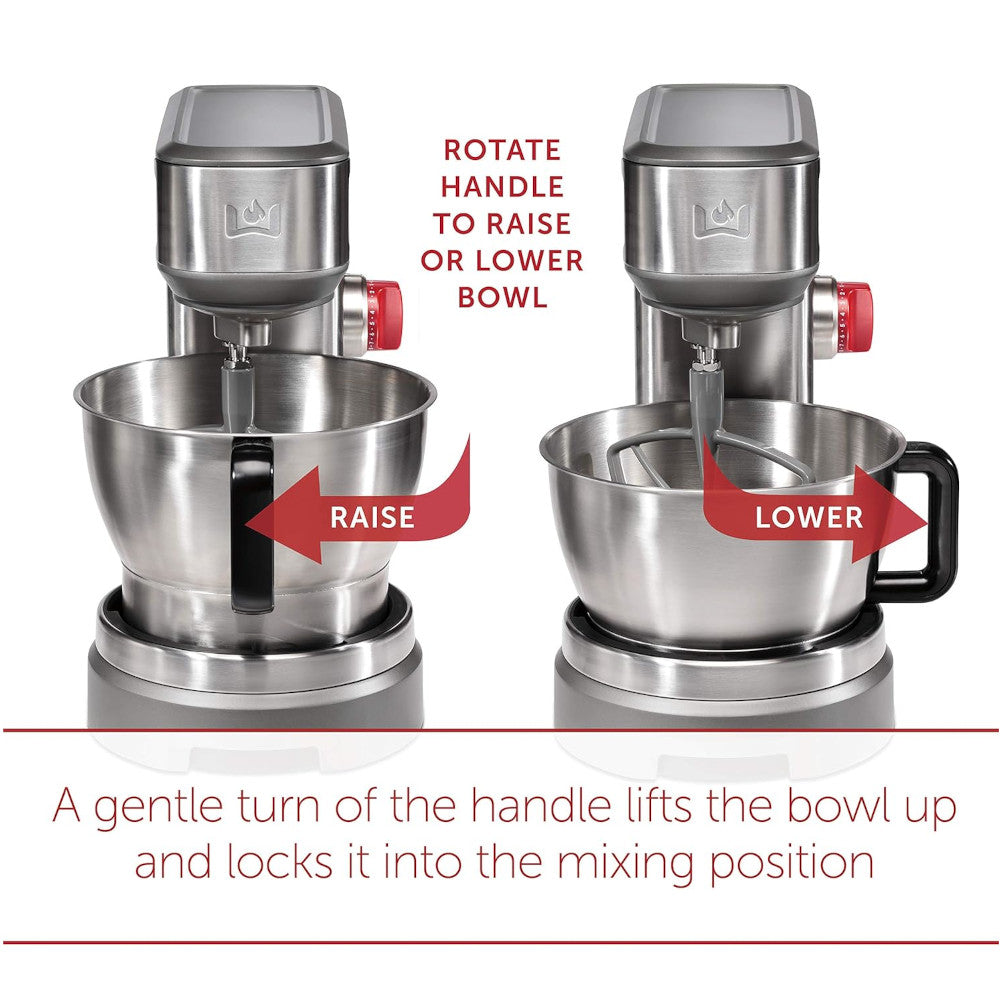 Wolf Gourmet High-Performance Stand Mixer WGSM100S 7-Quart Brushed Stainless Steel- Refurbished with Home Essentials Warranty