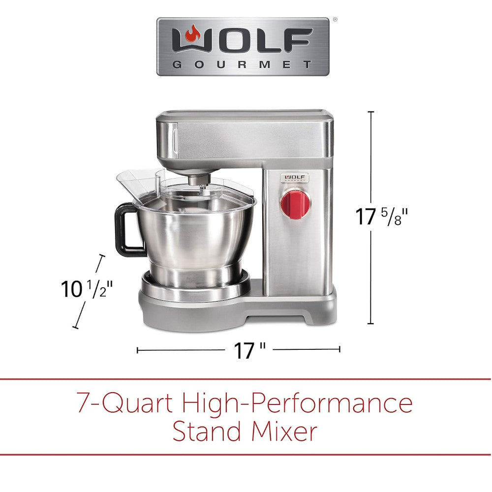Wolf Gourmet Batteur sur socle haute performance WGSM100S 7 pintes en acier inoxydable brossé - Remis à neuf avec la garantie Home Essentials
