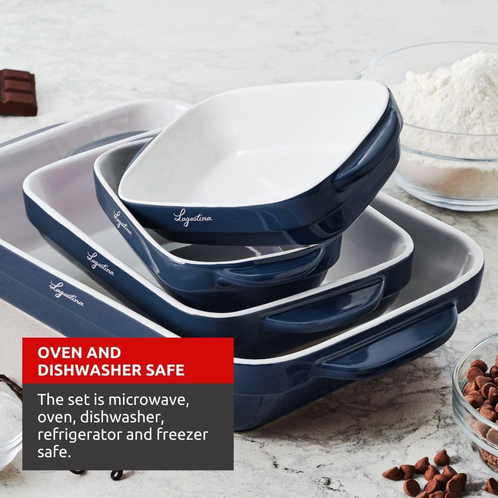 Ensemble de 4 moules à pâtisserie en céramique bleue LAGOSTINA L913411404B