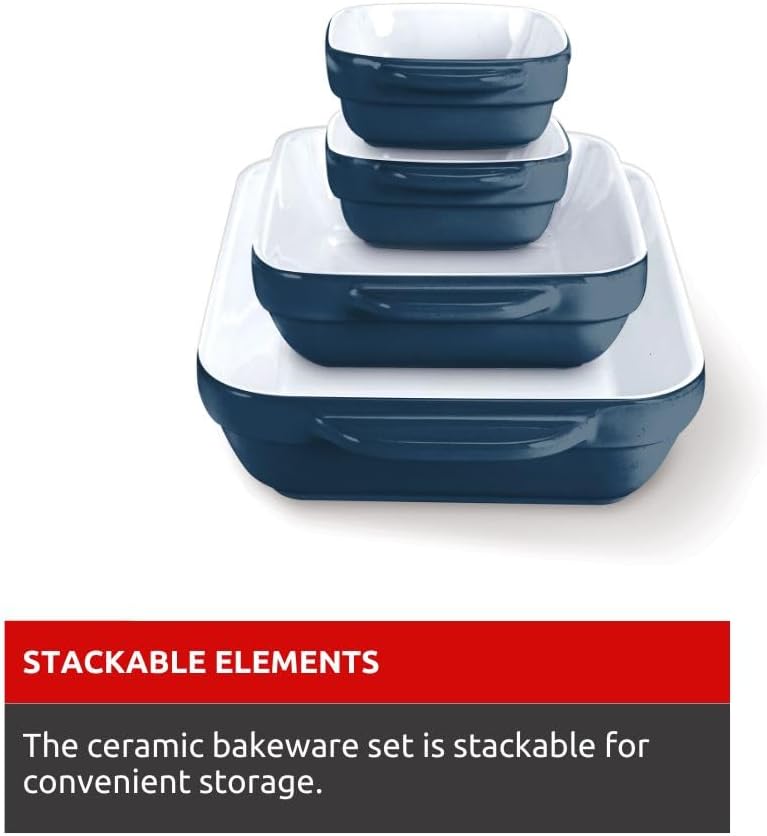 Ensemble de 4 moules à pâtisserie en céramique bleue LAGOSTINA L913411404B