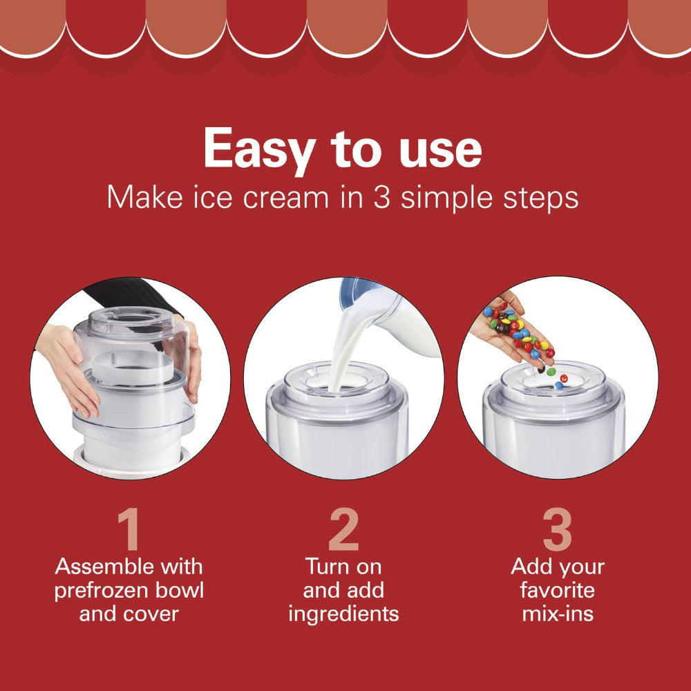 HAMILTON BEACH Ice Cream & Frozen Yogurt Maker - Refurbished with Home Essentials warranty - 68880