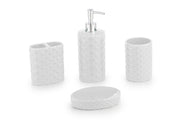 ITY 4 Piece Ceramic Diamond Pattern Bathroom Set - 70081SET