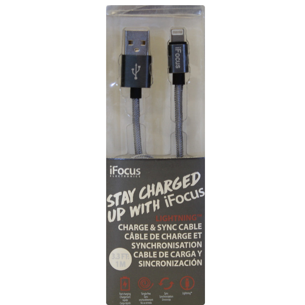 iFOCUS Lightning Charge & Sync cable Grey - 86406-GY