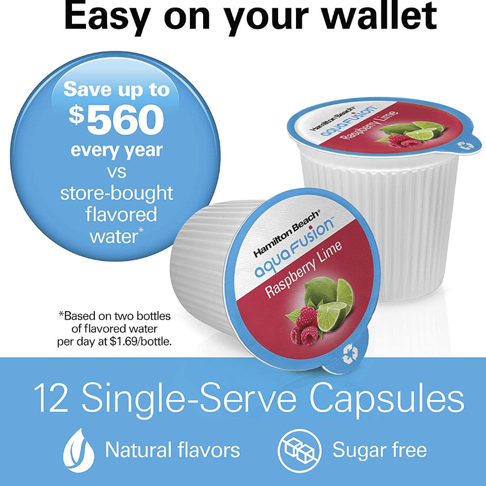 HAMILTON BEACH AQUAFUSION Capsules à saveur de framboise et de citron vert, paquet de 12 - 87361