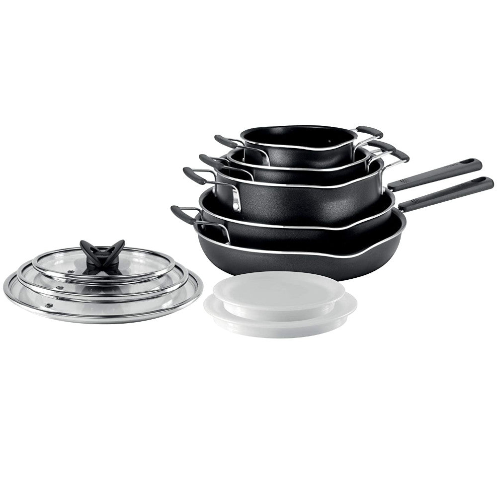 Batterie de cuisine empilable antiadhésive 10 pièces T-FAL - B198SA74