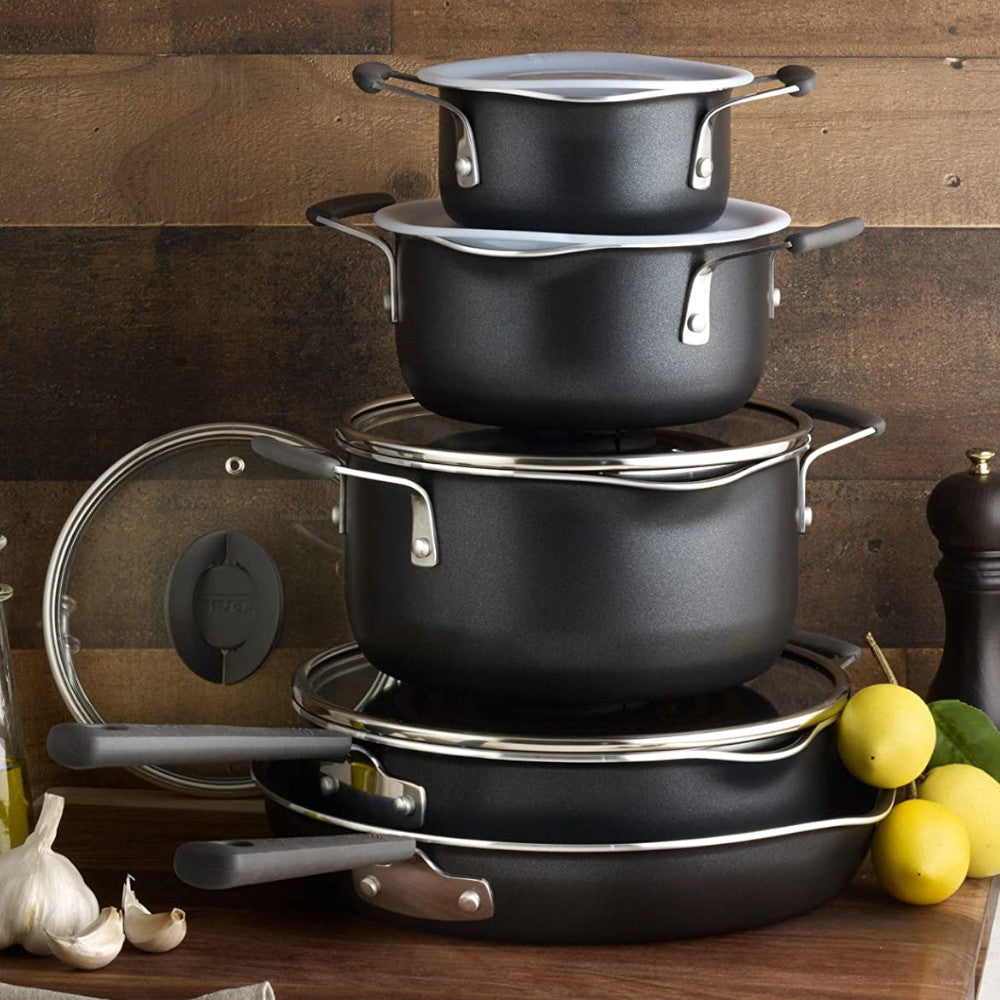 Batterie de cuisine empilable antiadhésive 10 pièces T-FAL - B198SA74