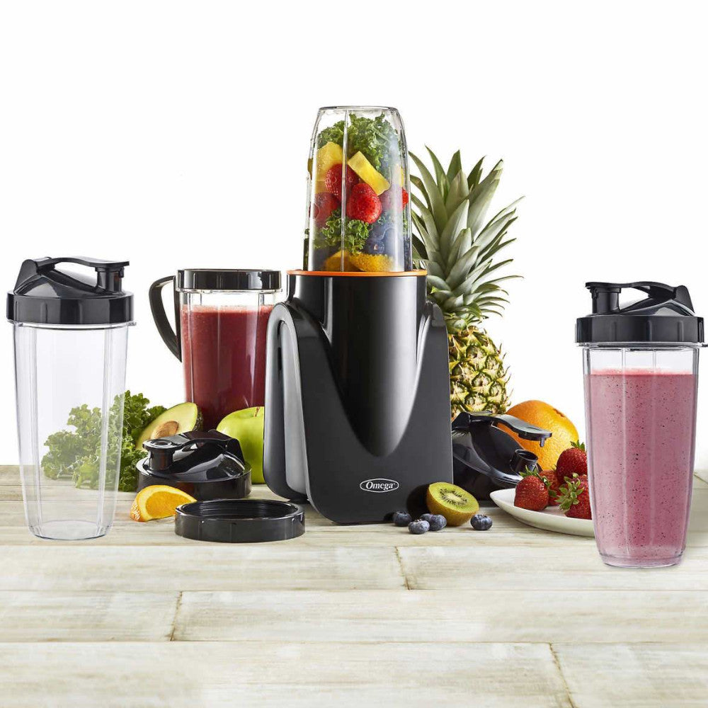 Ensemble mélangeur personnel OMEGA MeGo avec tasses et couvercles bonus - BL1002BK23 