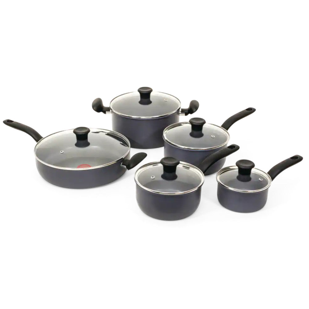 T-FAL 10Pc Hard Titanium Cookware Set - C706SC55