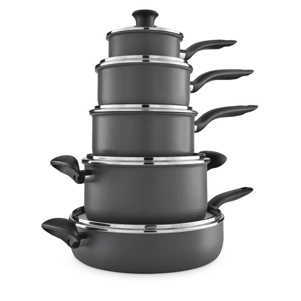 T-FAL 10Pc Hard Titanium Cookware Set - C706SC55