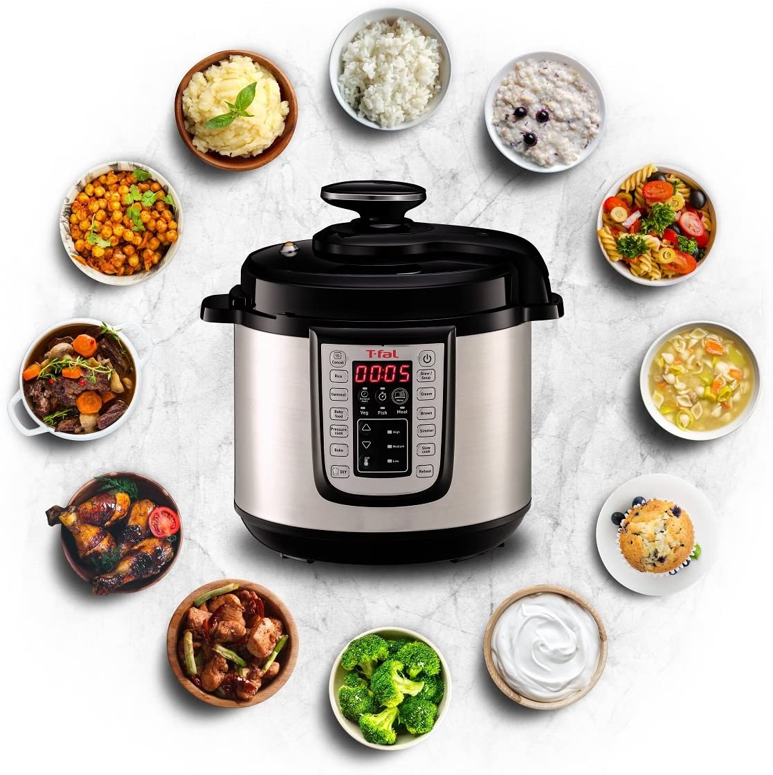 Autocuiseur électrique T-FAL Rapid Pro 12 en 1 - Emballage défectueux avec garantie complète - CY505E51