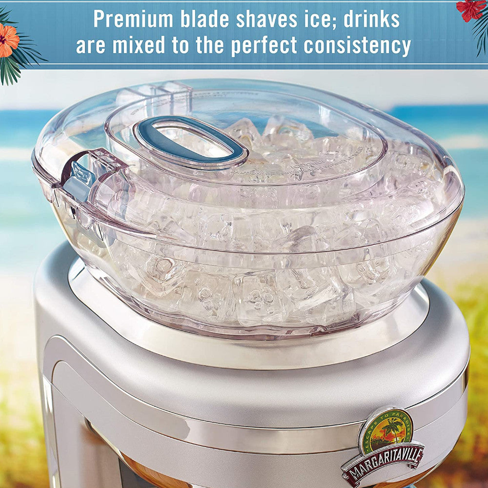 MARGARITAVILLE Key West Frozen Concoction Maker with Easy Pour Jar and XL Ice Reservoir - Factory serviced with Home Essentials warranty - DM1900