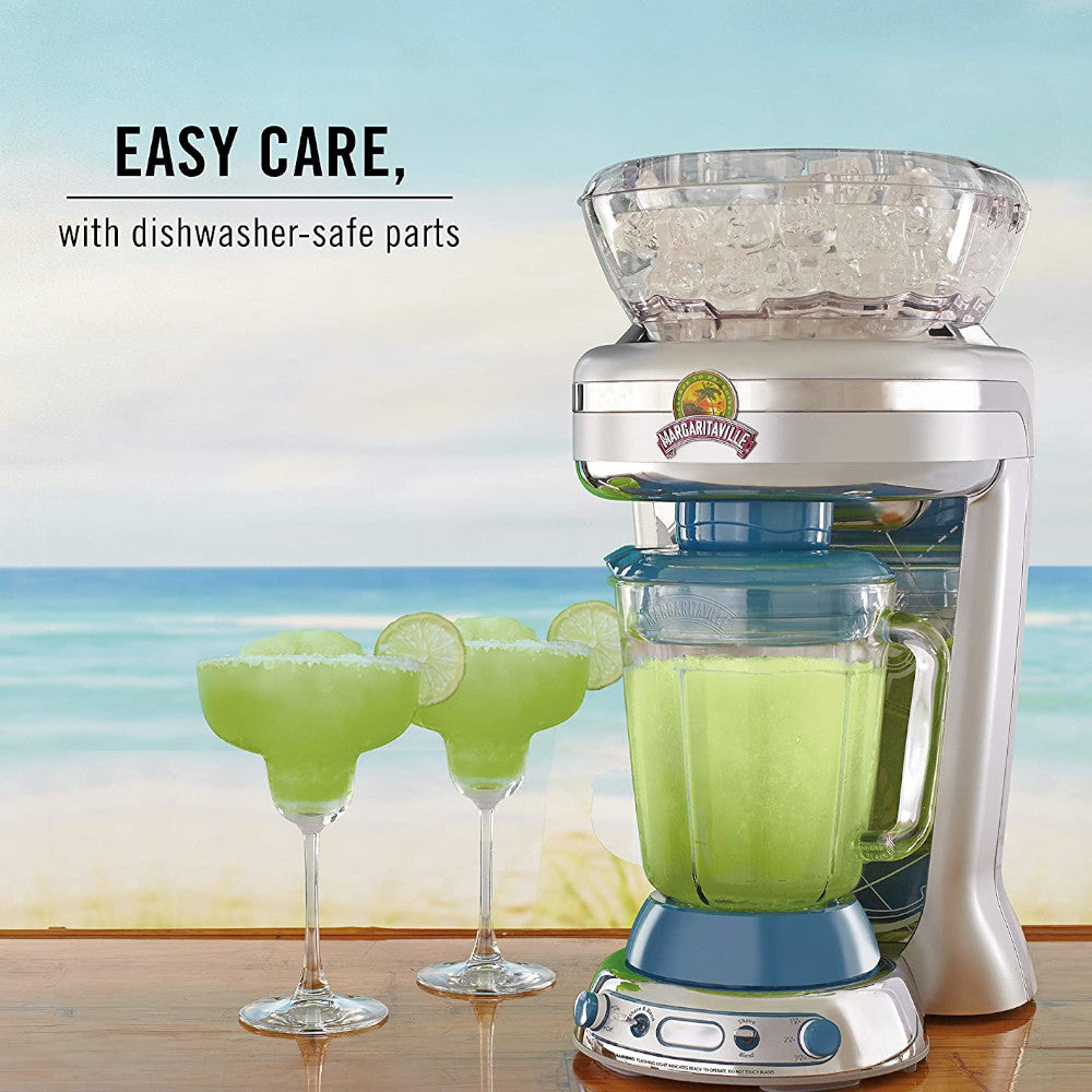 MARGARITAVILLE Key West Frozen Concoction Maker with Easy Pour Jar and XL Ice Reservoir - Factory serviced with Home Essentials warranty - DM1900