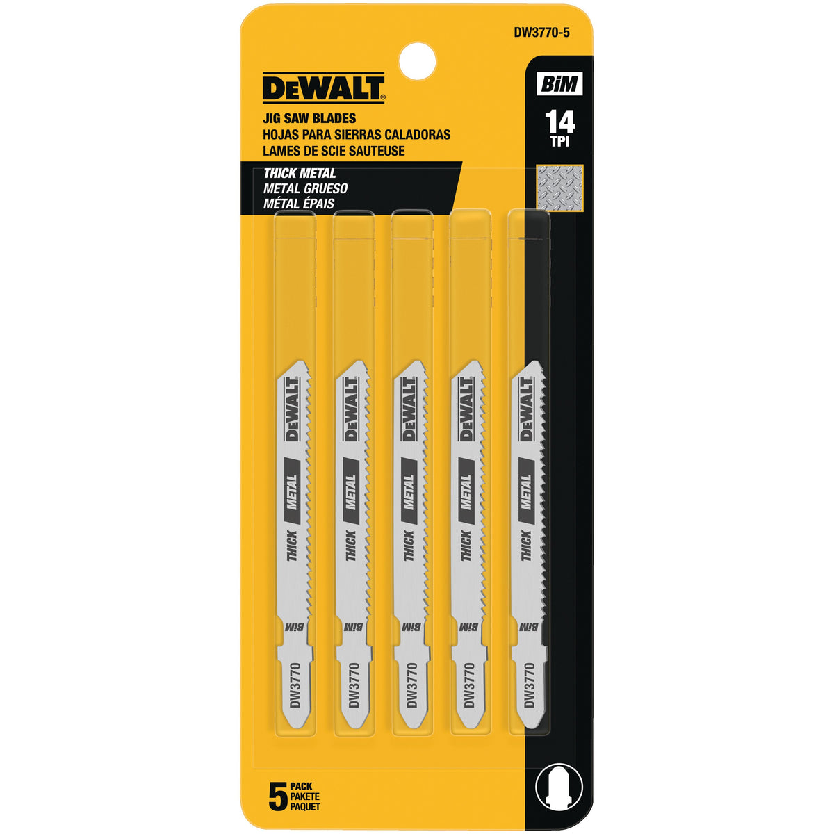 DEWALT 3" 32 TPI T-Shank Metal Cutting Cobalt Steel Jig Saw Blade - DW3778-5