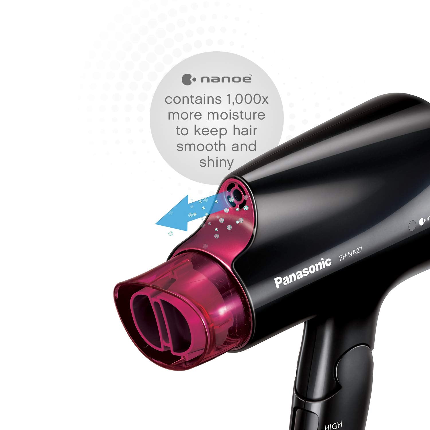 PANASONIC Nanoe Compact Travel Hair Dryer -  Refurbished with Home Essentials warranty - EH-NA27