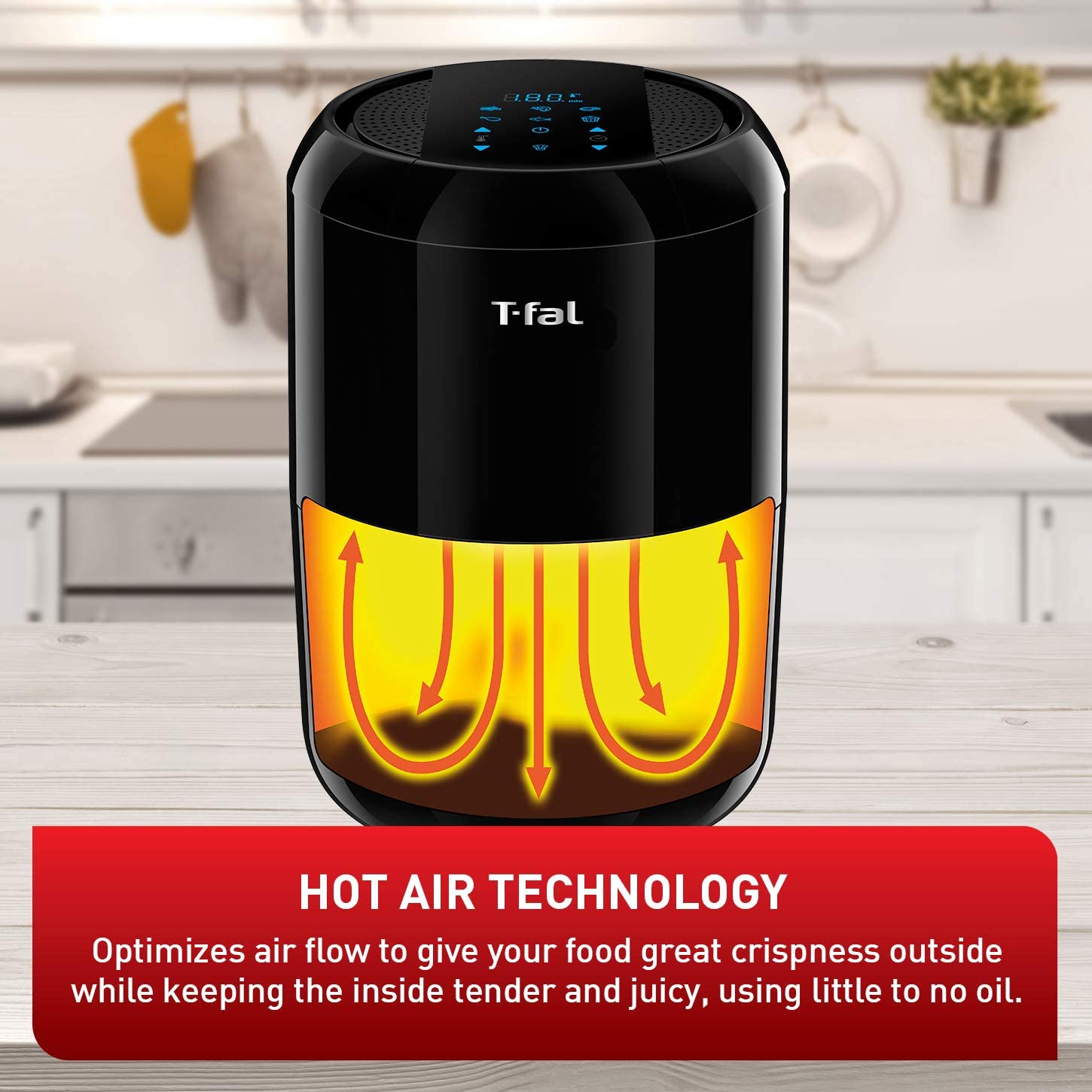 Friteuse à air numérique compacte T-FAL 1,6 L - Emballage défectueux avec garantie complète - EY301850