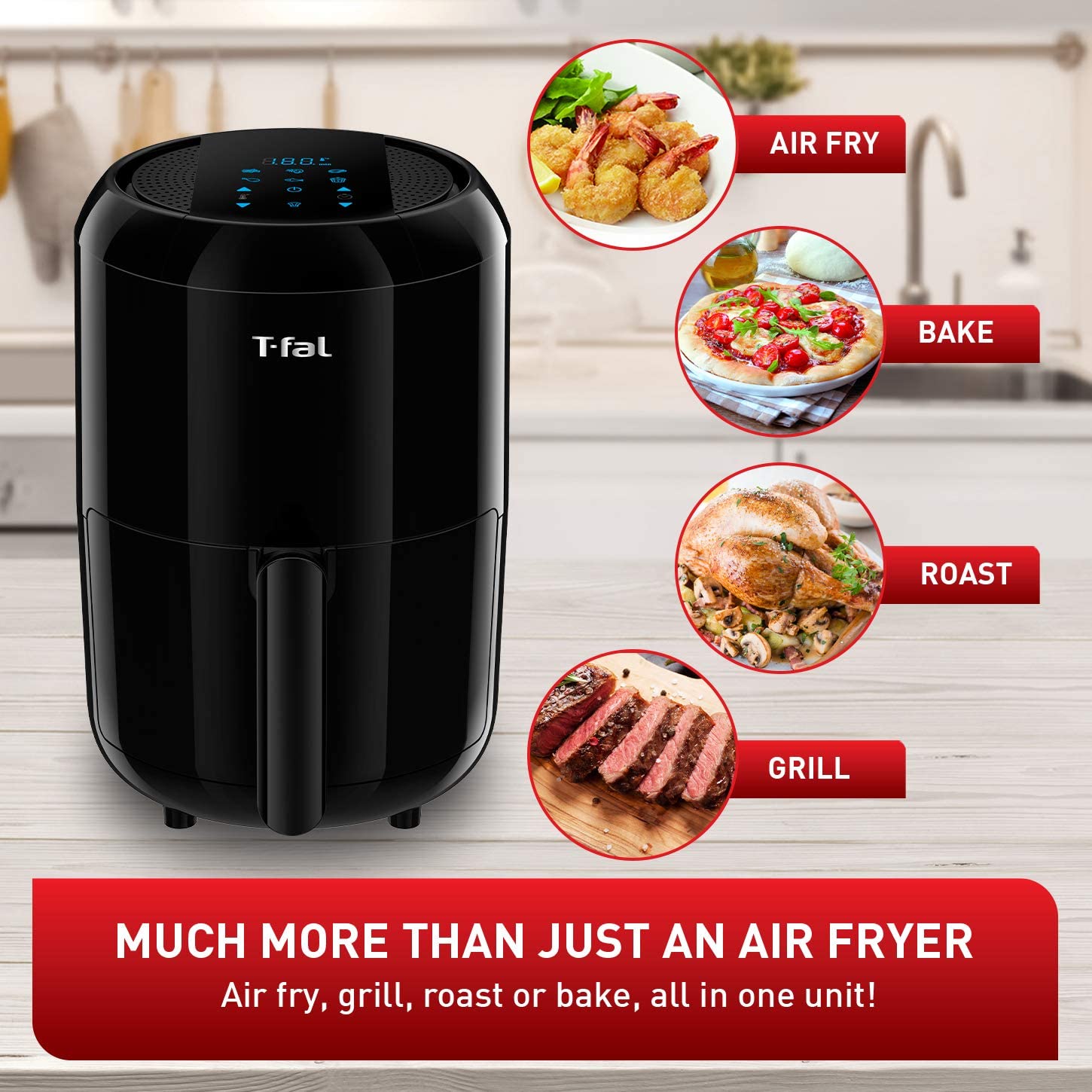 Friteuse à air numérique compacte T-FAL 1,6 L - Emballage défectueux avec garantie complète - EY301850