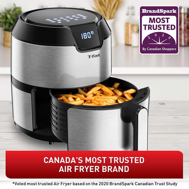 Friteuse à air Prestige numérique en acier inoxydable T-FAL 4,2 L - Emballage imparfait avec garantie complète - EY403D50