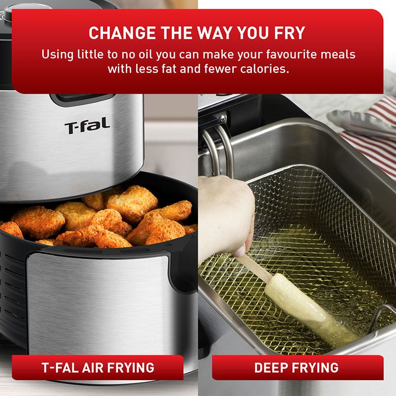 Friteuse à air Prestige numérique en acier inoxydable T-FAL 4,2 L - Emballage imparfait avec garantie complète - EY403D50