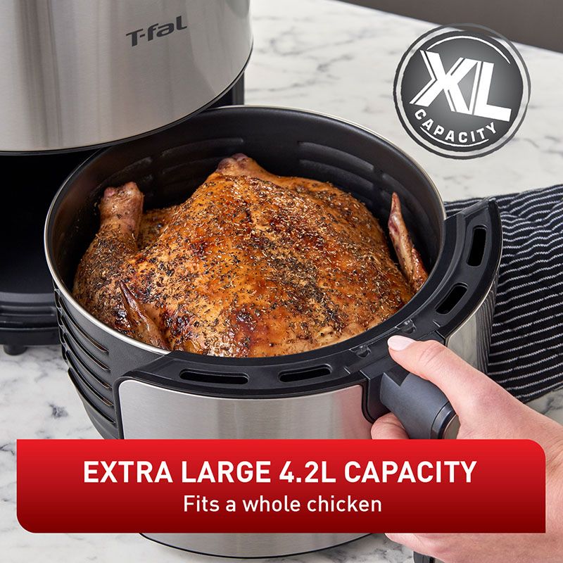 Friteuse à air Prestige numérique en acier inoxydable T-FAL 4,2 L - Emballage imparfait avec garantie complète - EY403D50