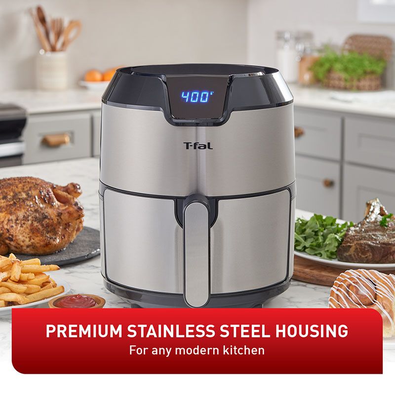 Friteuse à air Prestige numérique en acier inoxydable T-FAL 4,2 L - Emballage imparfait avec garantie complète - EY403D50