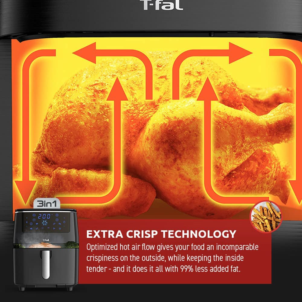 Friteuse à air XXL T-FAL Easy Fry Grill &amp; Steam 3in1 - Emballage défectueux avec garantie complète - FW201850