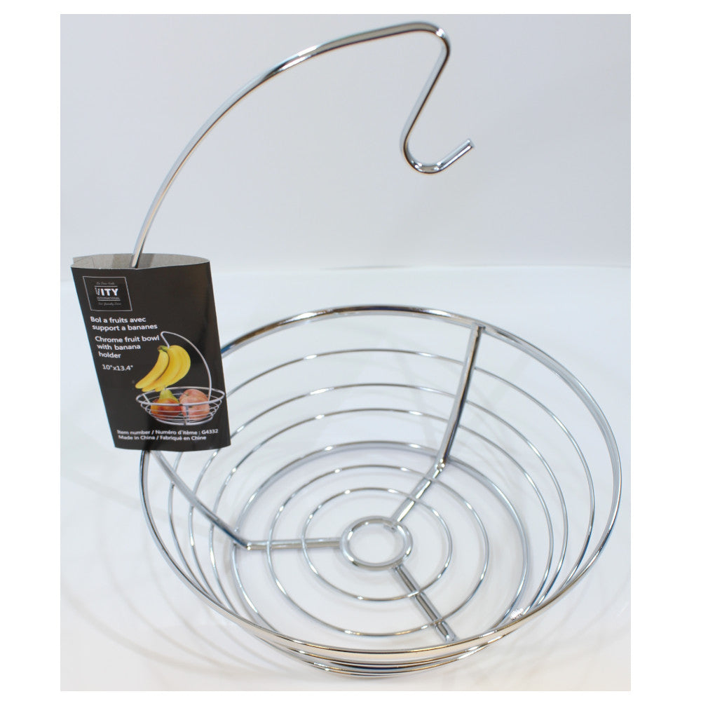 Bol à fruits chromé ITY avec porte-banane - G4332