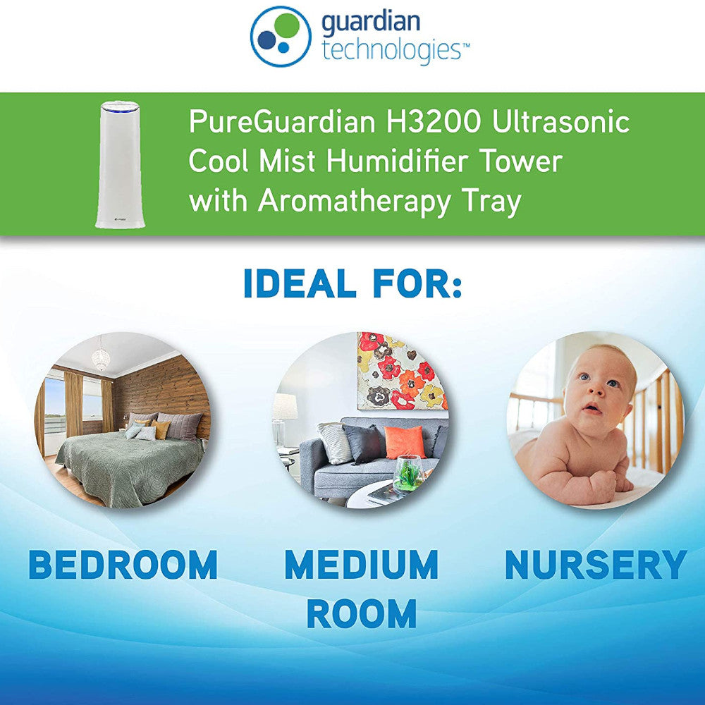 Humidificateur ultrasonique à brume fraîche PURE GUARDIAN - Remis à neuf avec la garantie Home Essentials - H3200WAR