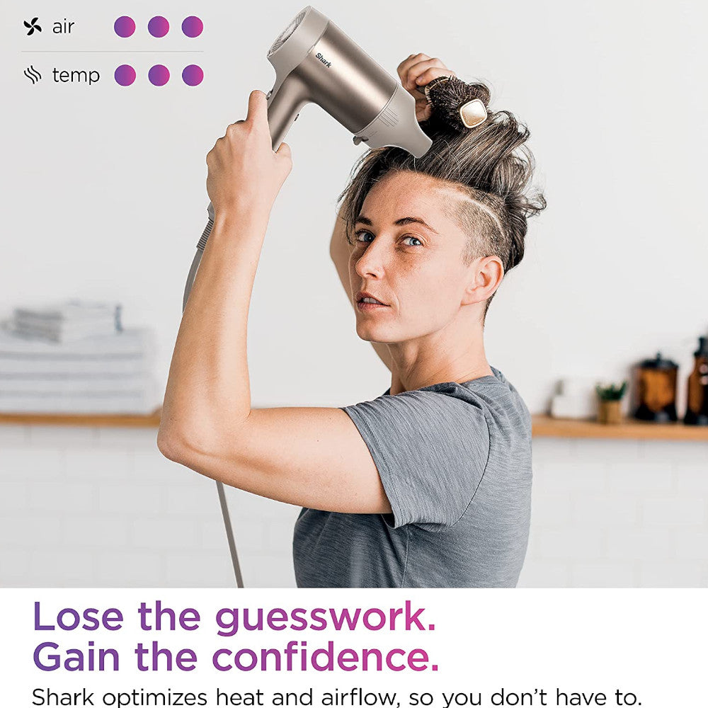 SHARK Sèche-cheveux HyperAIR à séchage rapide avec concentrateur IQ 2 en 1 - Entretenu en usine avec la garantie Home Essentials - HD102C