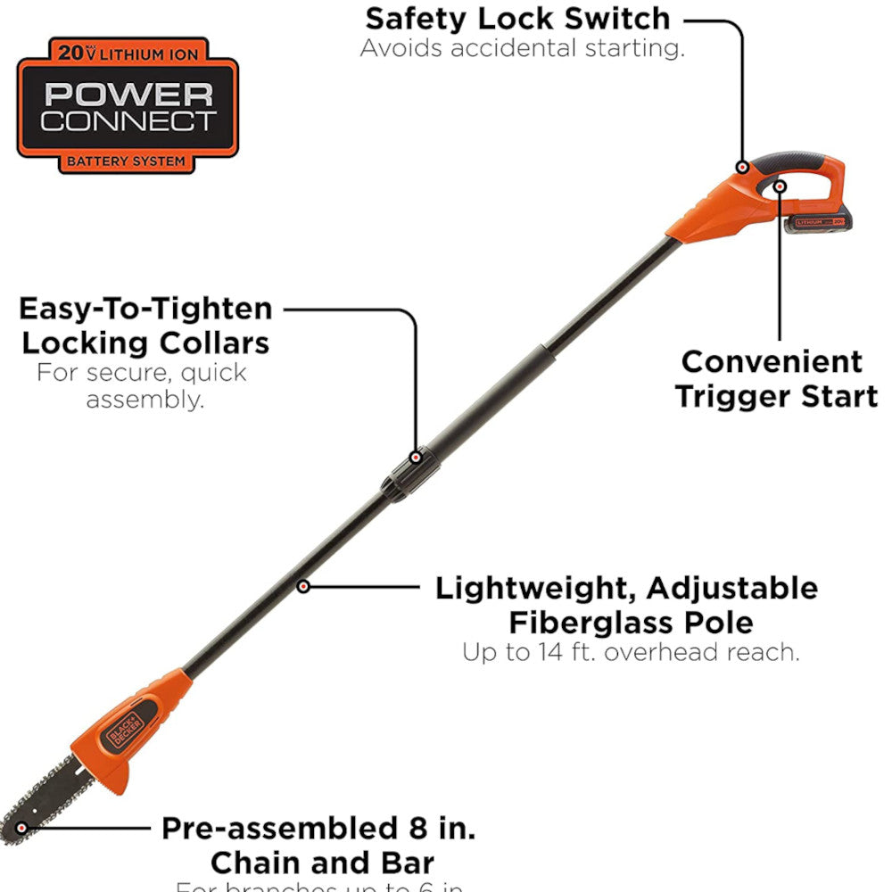 BLACK+DECKER 20V Max lithium Pole Pruning Saw - LPP120