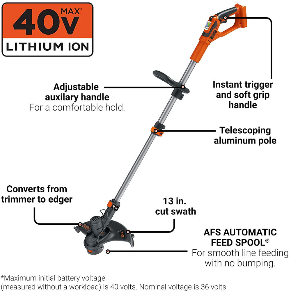 BLACK+DECKER 40V Lithium String Trimmer - LST136