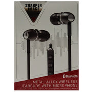 SHARPER IMAGE Écouteurs sans fil en alliage métallique noir avec microphone - SBT554GM