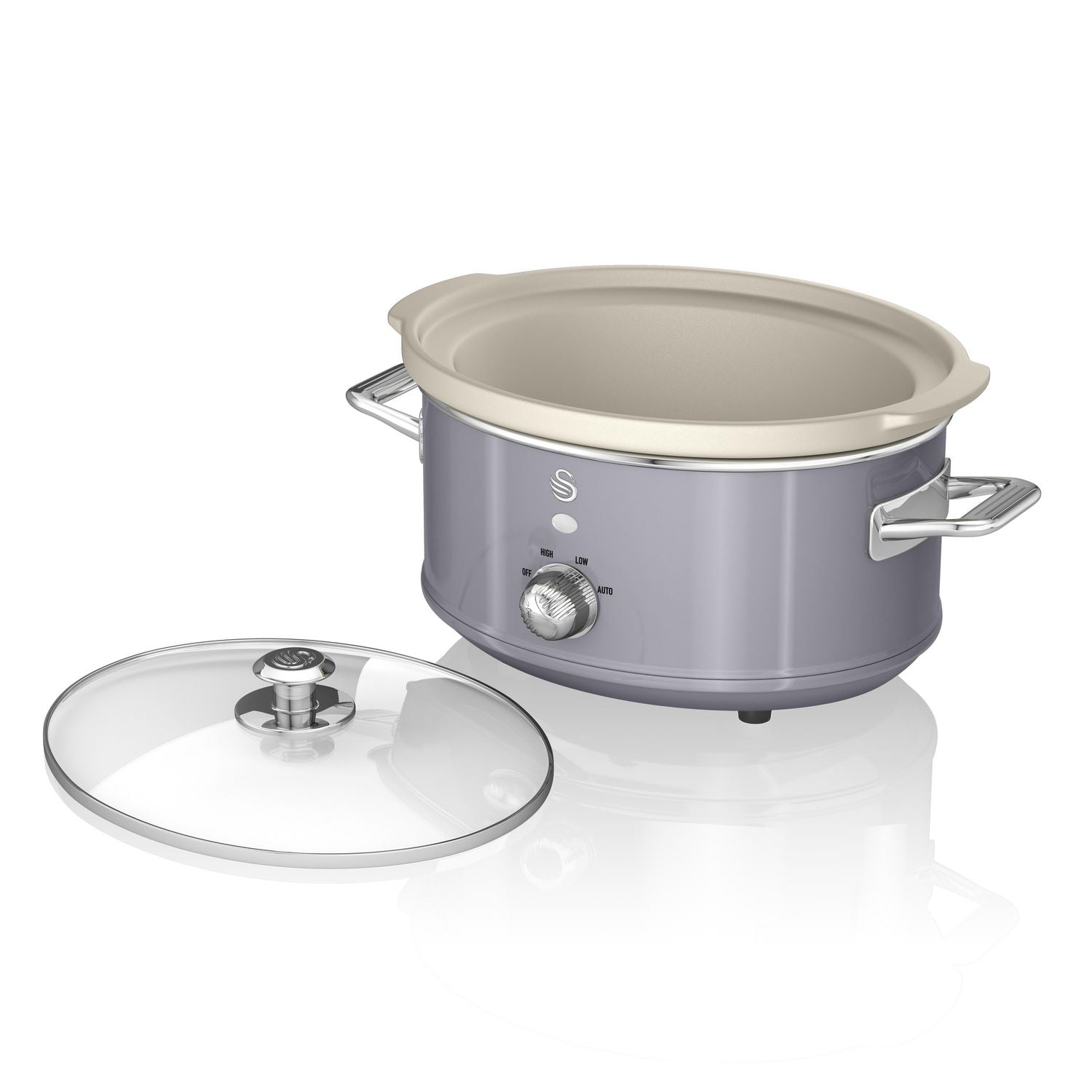 SWAN Retro Grey 3.5L Slow Cooker - SF17021GRN