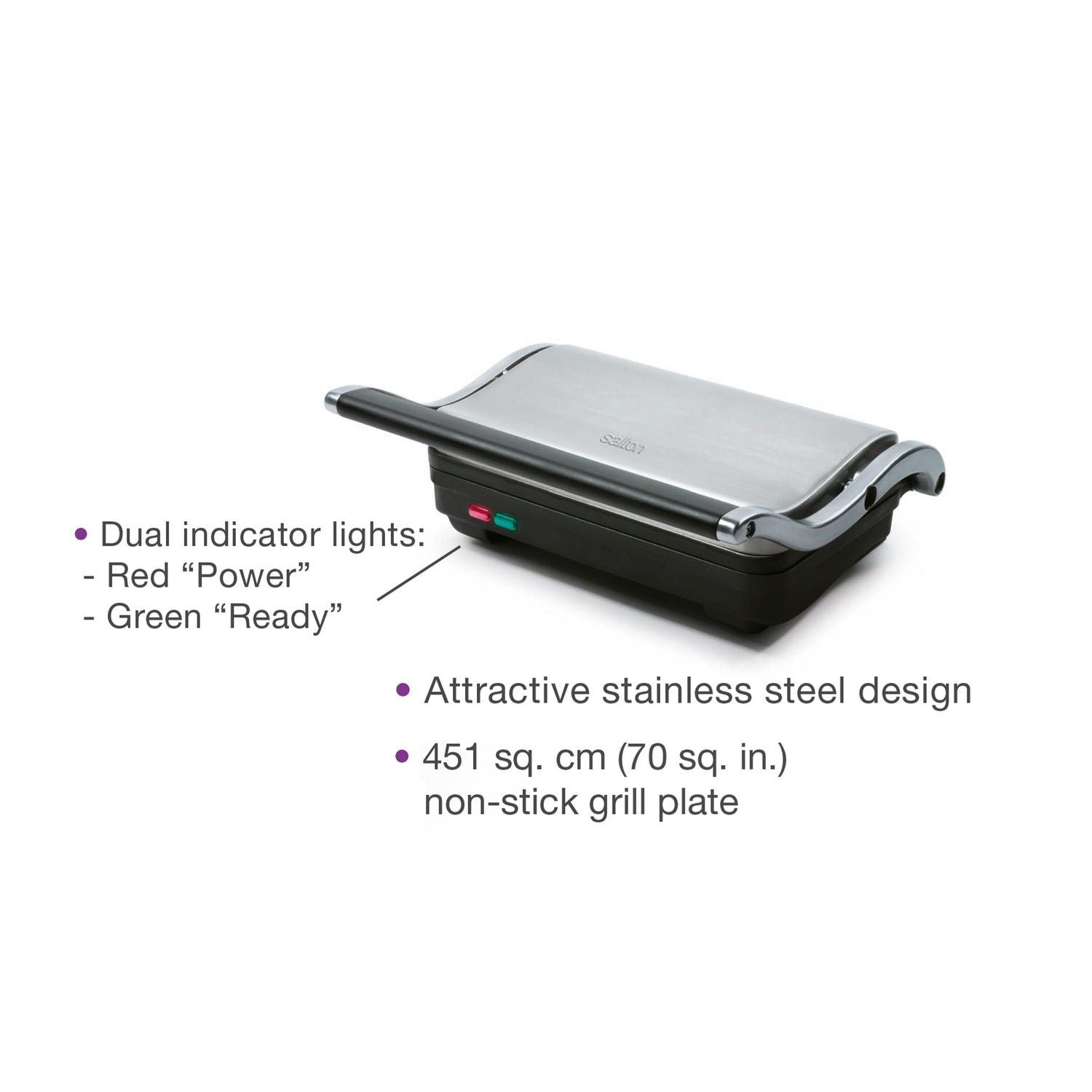 SALTON Stainless Steel Panini Grill - SG1263