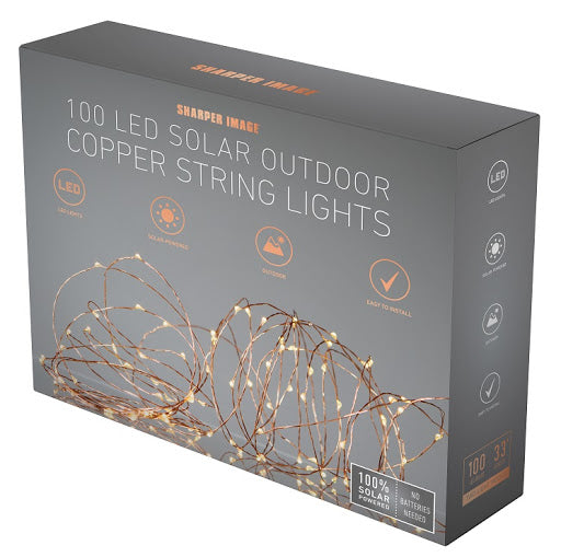 SHARPER IMAGE Solar Powered LED Outdoor Copper String Lights - SISL189