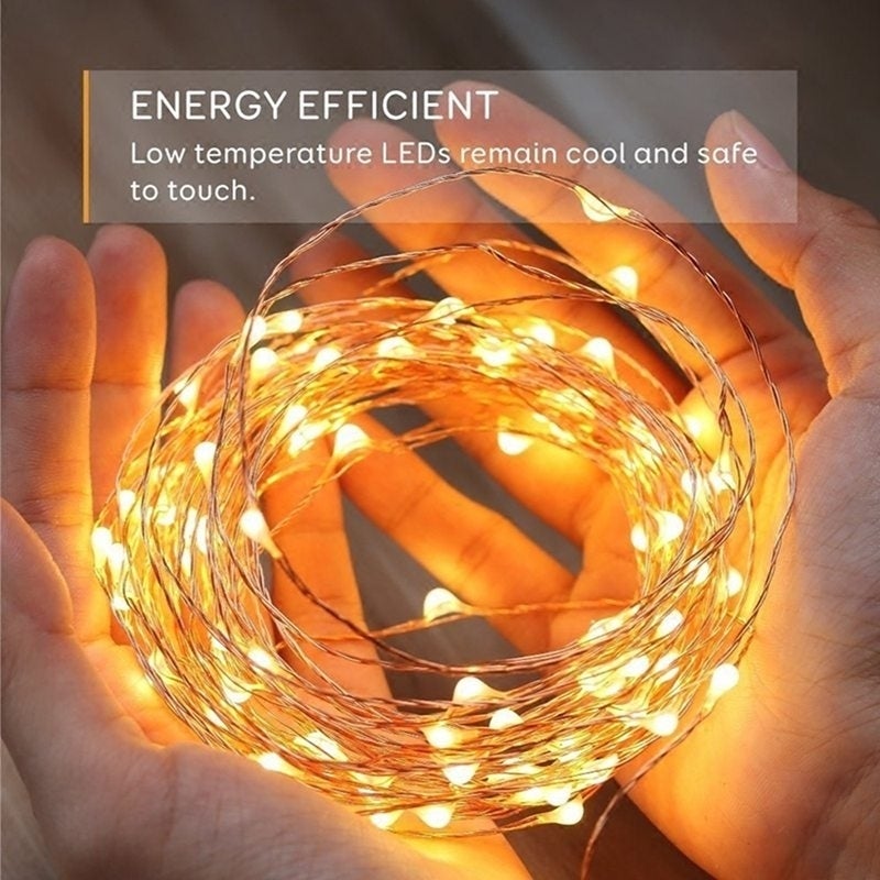 SHARPER IMAGE Solar Powered LED Outdoor Copper String Lights - SISL189