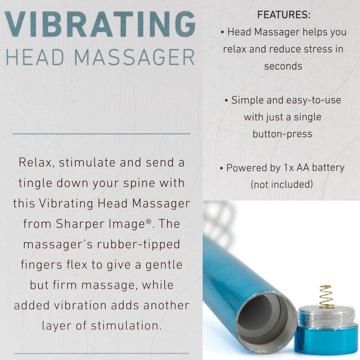 SHARPER IMAGE Vibrating Head Massager - SMG1004SL